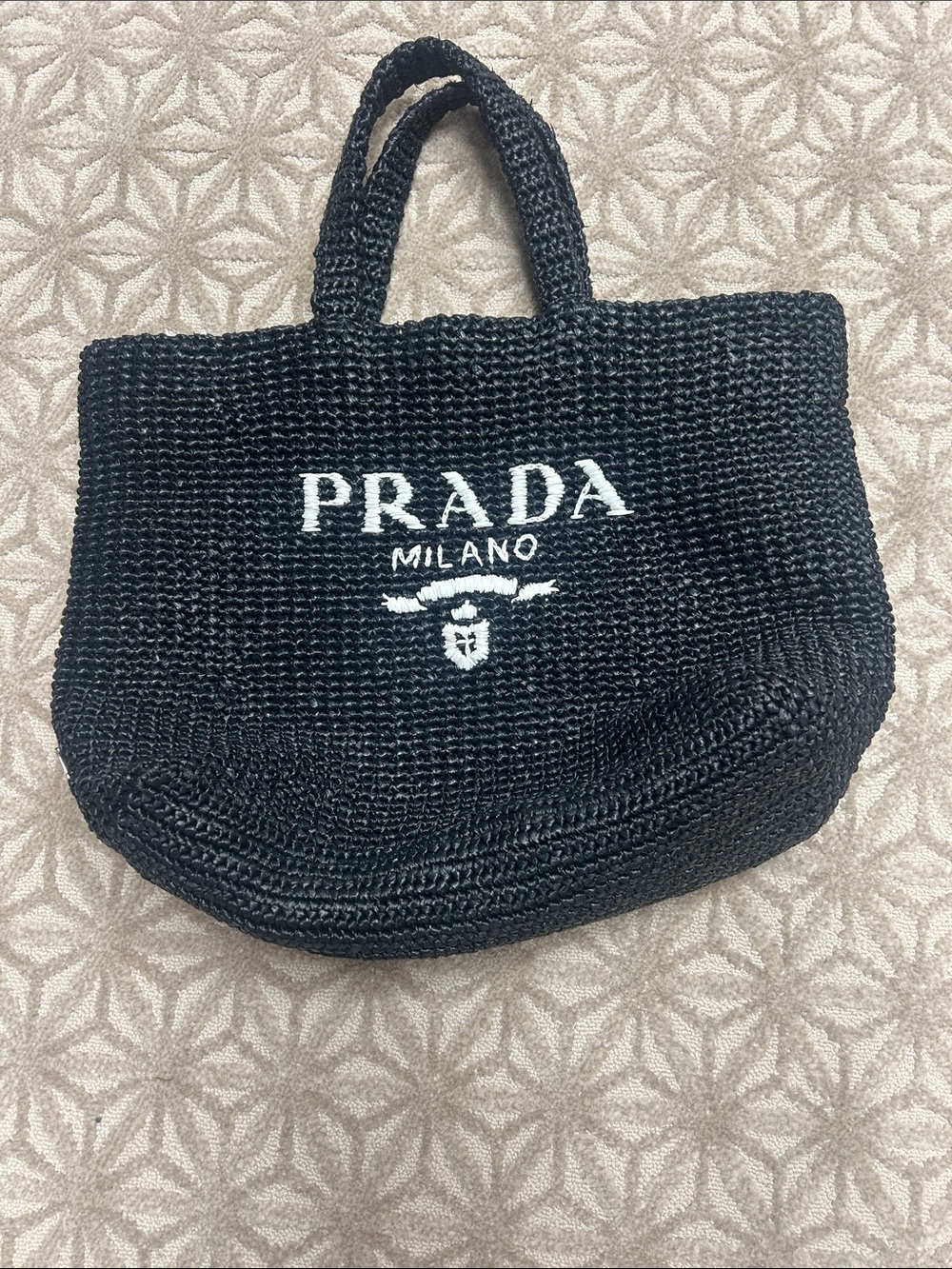Prada Black Woven Milano Tote